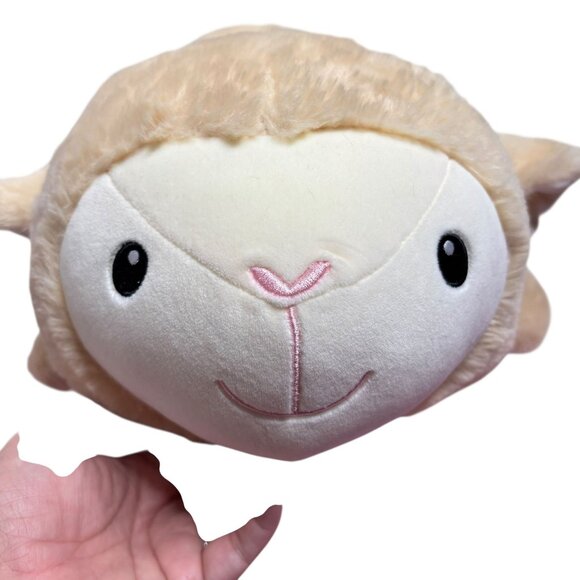 Toby The Sheep Large Plush Toy Soft Beige Animal Stuffed Doll Hidden Pocket ALDI - Picture 2 of 8